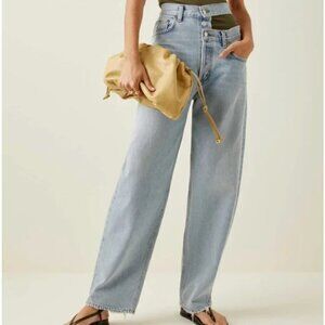 Agolde Broken Waistband Jeans in Sideline Light Wash, Size 28